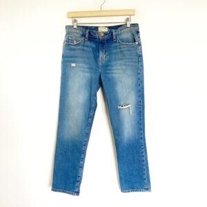 Current/Elliott The High Waist Straight Never Ending Summer Destroy Jeans